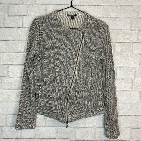 Eileen Fisher Twisted Terry Moto Jacket Gray XS - Picture 5 of 9
